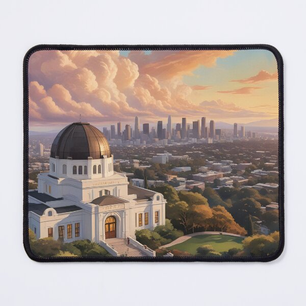 Item preview, Los Angeles: Downtown Skyline & Griffith Observatory at Sunset designed and sold by LSVart.