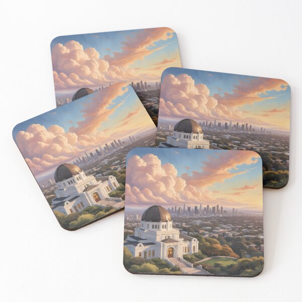 Item preview, Los Angeles: Downtown Skyline & Griffith Observatory at Sunset designed and sold by LSVart.