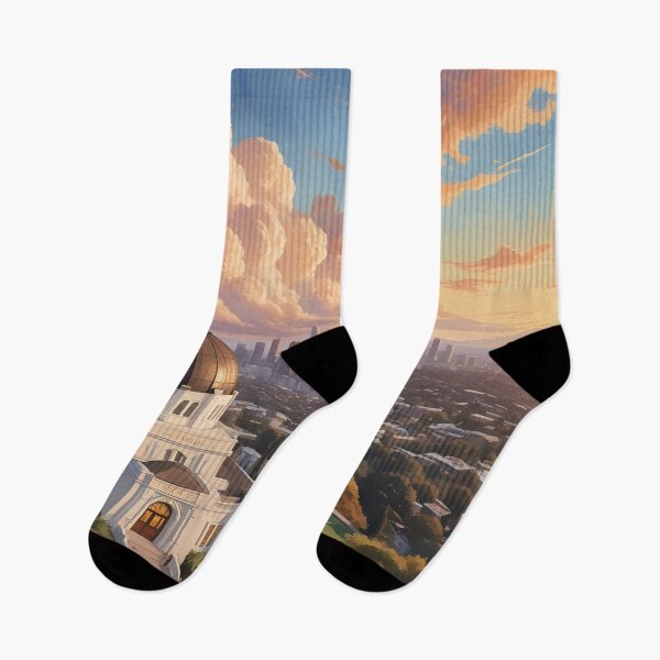 Item preview, Los Angeles: Downtown Skyline & Griffith Observatory at Sunset designed and sold by LSVart.