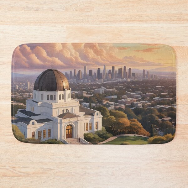 Item preview, Los Angeles: Downtown Skyline & Griffith Observatory at Sunset designed and sold by LSVart.