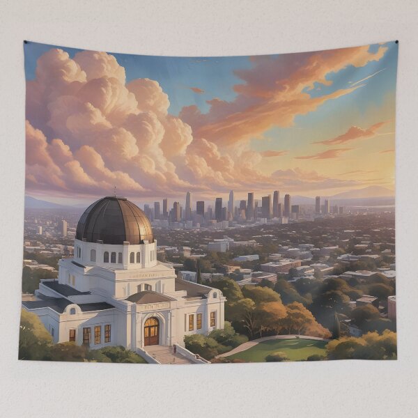Item preview, Los Angeles: Downtown Skyline & Griffith Observatory at Sunset designed and sold by LSVart.