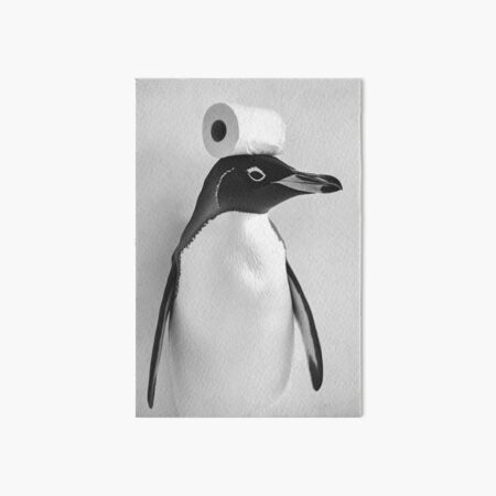 Item preview, Penguin in Bathroom with Toilet Paper on Head designed and sold by CheekyAnimalz.