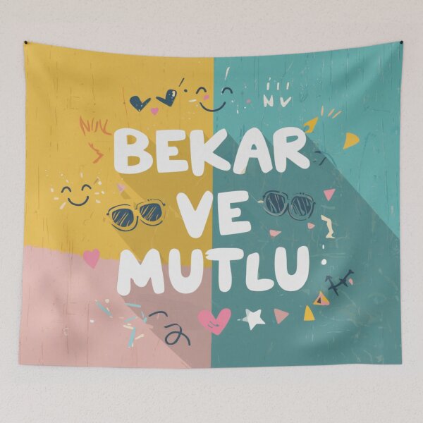 Item preview, Bekar ve Mutlu - Funny Single Life Typography Design designed and sold by DscapeDesigns.