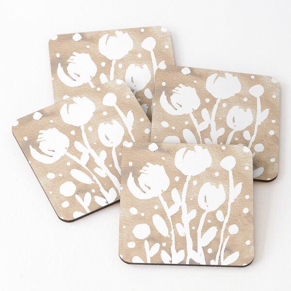 Item preview, Whimsical watercolor flowers - neutral designed and sold by wackapacka.