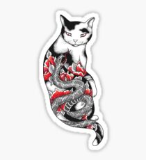 Katze in Grey Snake Tattoo Sticker