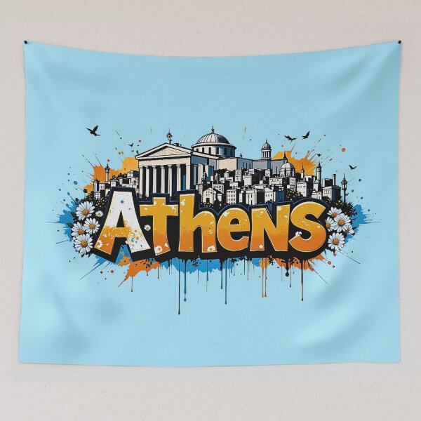 Item preview, Ancient Athens Street Art Urban Greek Splatter design designed and sold by BorgSpareParts.