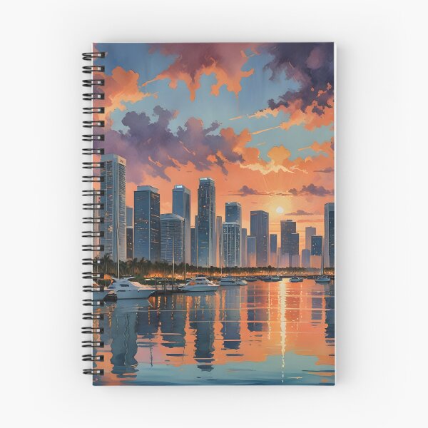 Item preview, Miami, Florida: Sunset Skyline Reflections on Biscayne Bay designed and sold by LSVart.