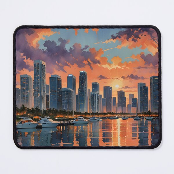 Item preview, Miami, Florida: Sunset Skyline Reflections on Biscayne Bay designed and sold by LSVart.