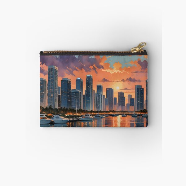 Item preview, Miami, Florida: Sunset Skyline Reflections on Biscayne Bay designed and sold by LSVart.