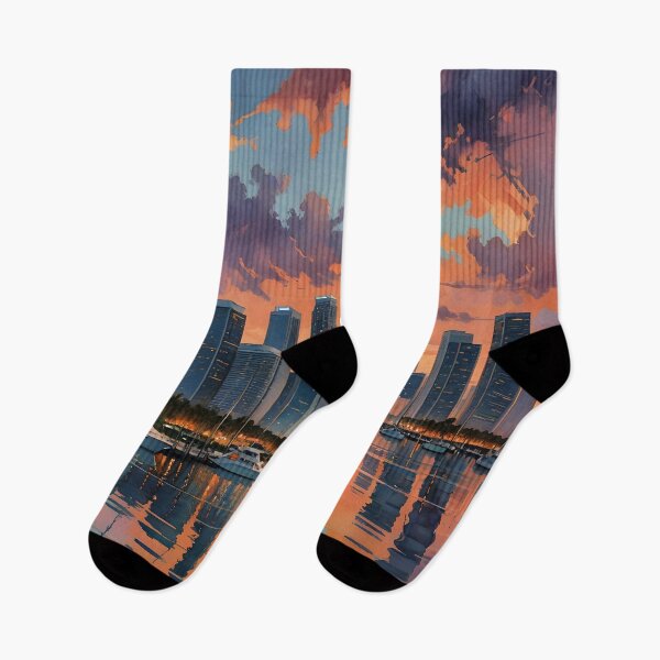 Item preview, Miami, Florida: Sunset Skyline Reflections on Biscayne Bay designed and sold by LSVart.