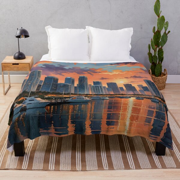 Item preview, Miami, Florida: Sunset Skyline Reflections on Biscayne Bay designed and sold by LSVart.