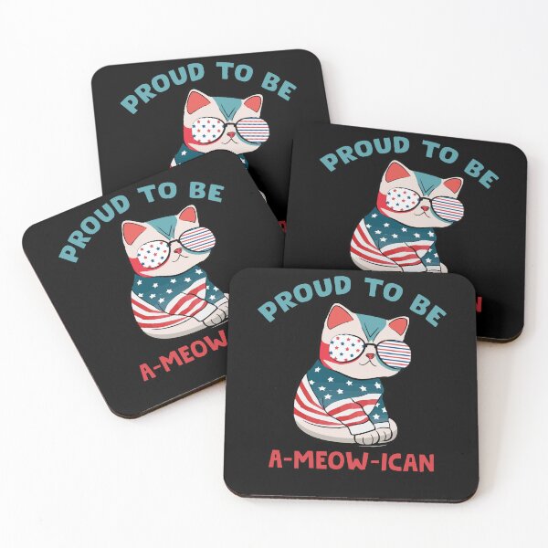 Item preview, Proud A-Meow-Ican Cute American Flag Cat Kitten Art designed and sold by Dressed For  Duty.