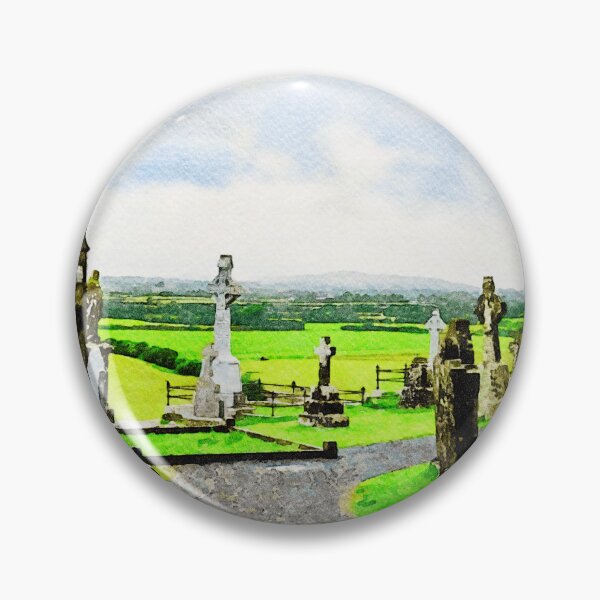 Item preview, Watercolor depiction of the historic Rock of Cashel cemetery in  Ireland designed and sold by GestaltImagery.