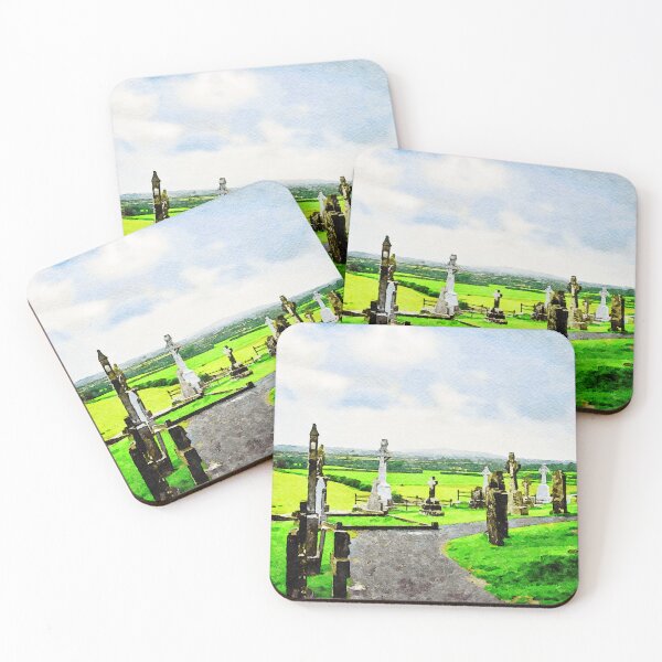 Item preview, Watercolor depiction of the historic Rock of Cashel cemetery in  Ireland designed and sold by GestaltImagery.