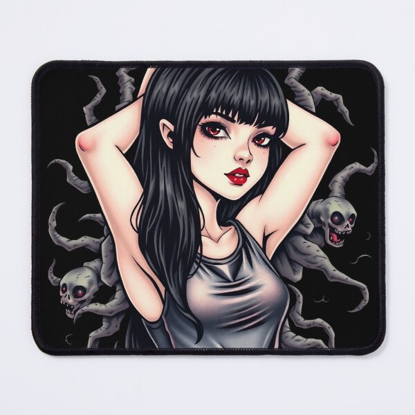 Item preview, Cute Gothic Goth Girl Tattoo style illustration with demons designed and sold by Vintage Designs +.