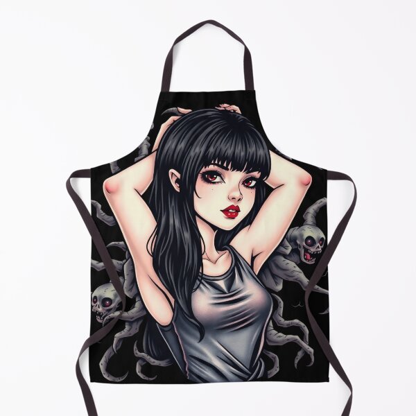Item preview, Cute Gothic Goth Girl Tattoo style illustration with demons designed and sold by Vintage Designs +.