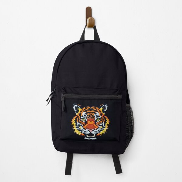 Item preview, Embroidered Tiger Face on Dark Background – Fierce Wildlife Art designed and sold by svarupa.