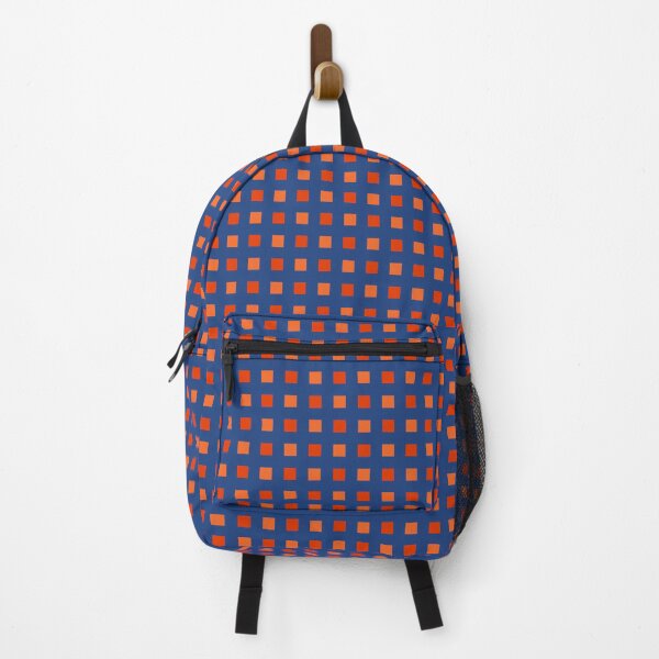Item preview, Orange and Dark Blue Square Check Pattern designed and sold by OneThreeSix.