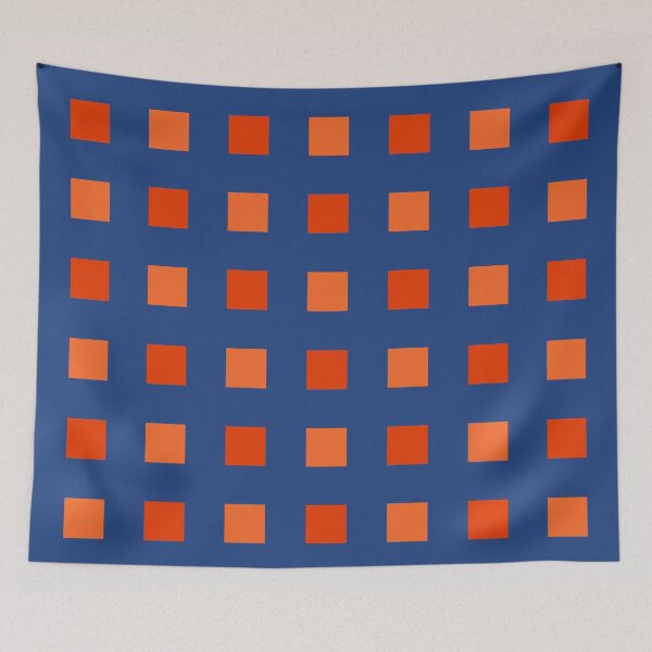 Item preview, Orange and Dark Blue Square Check Pattern designed and sold by OneThreeSix.