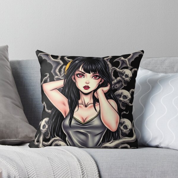 Item preview, Cute Gothic Goth Vampire Horror Girl Tattoo style illustration with demons designed and sold by Vintage Designs +.