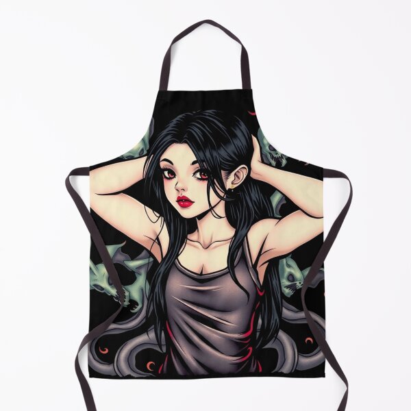 Item preview, Cute Gothic Goth Vampire Horror Girl Tattoo style illustration with demons designed and sold by Vintage Designs +.