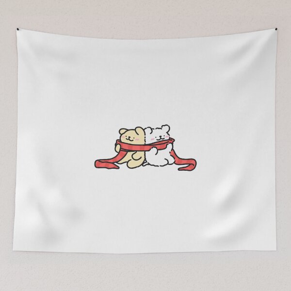 Item preview, Cute Line Puppies Couple - Maltese & Golden Retriever - Wearing Scarf designed and sold by sleepycharis.