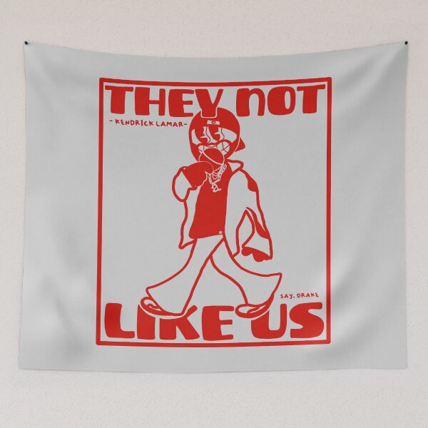 Item preview, Kendrick Lamar Super Bowl Meme Caricature - Retro Minimalist Design - They Not Like Us designed and sold by petiteToulon.