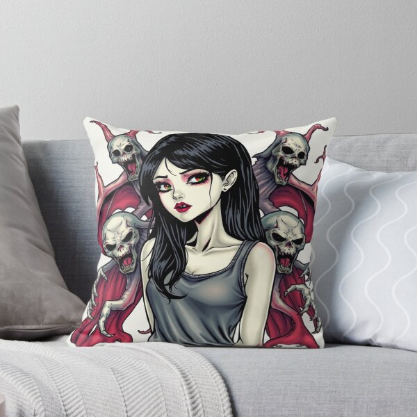 Item preview, Cute Gothic Goth Vampire Horror Girl Tattoo style illustration with demons designed and sold by Vintage Designs +.