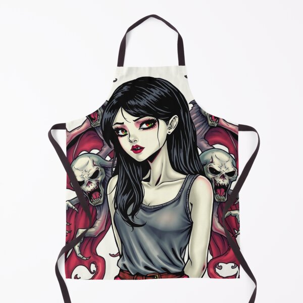 Item preview, Cute Gothic Goth Vampire Horror Girl Tattoo style illustration with demons designed and sold by Vintage Designs +.