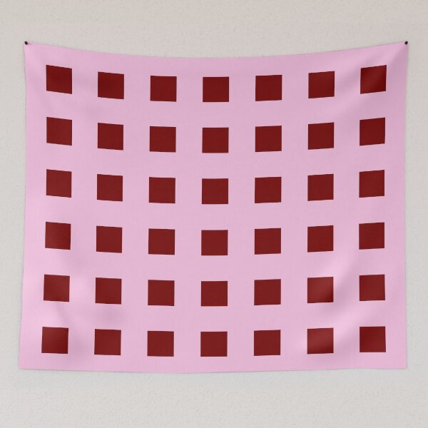 Item preview, Dark Red on Pink Square Check Pattern designed and sold by OneThreeSix.