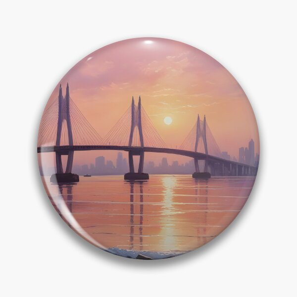 Item preview, Mumbai, India: Bandra-Worli Sea Link at Sunset designed and sold by LSVart.