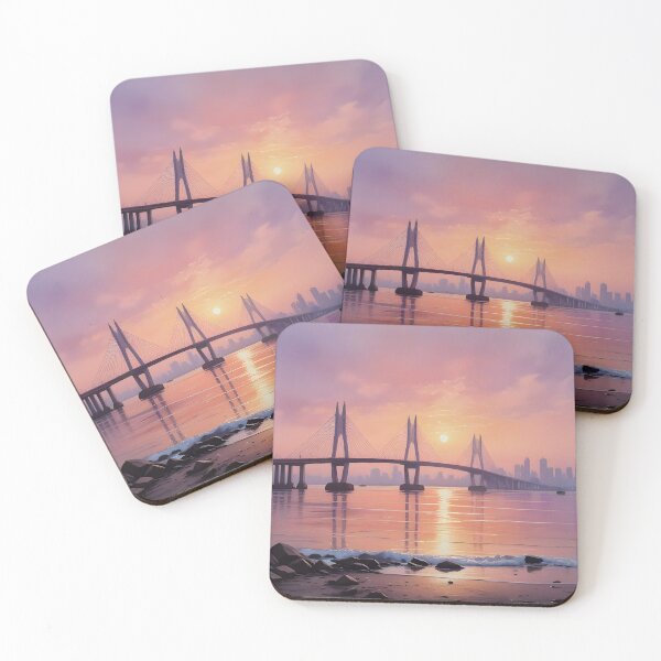 Item preview, Mumbai, India: Bandra-Worli Sea Link at Sunset designed and sold by LSVart.