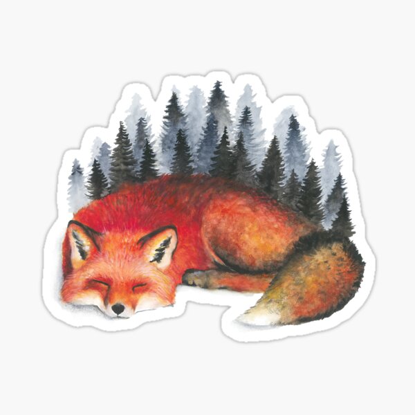 Aperçu de l'œuvre Renard endormi créée et vendue par colorsofthewild.