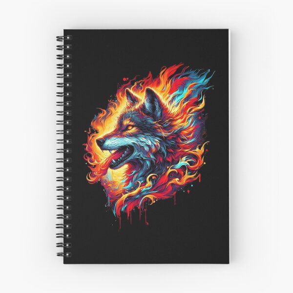 Item preview, Majestic Fire and Ice Wolf – Vibrant Fantasy Animal Art designed and sold by gkhanco.