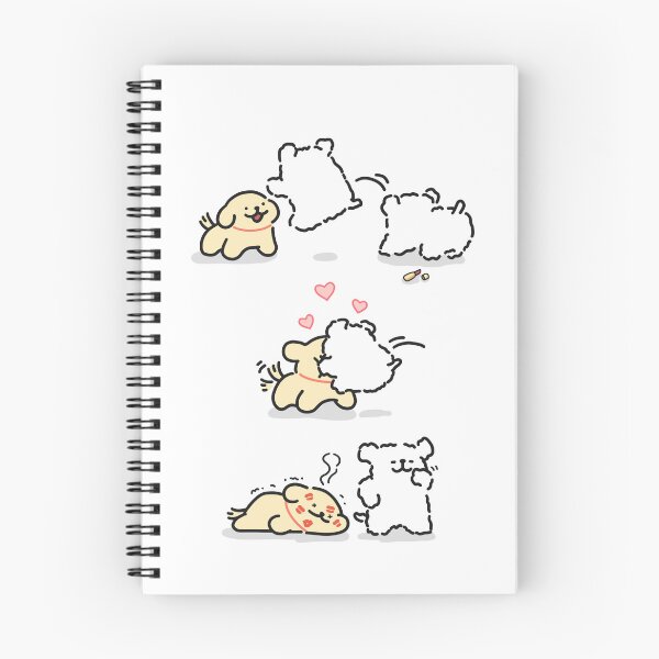 Item preview, Cute Line Puppies Couple - Maltese & Golden Retriever - Very Kissable Lip designed and sold by sleepycharis.