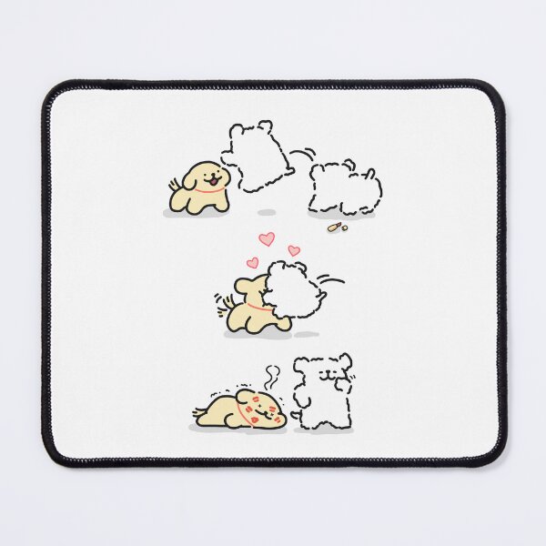 Item preview, Cute Line Puppies Couple - Maltese & Golden Retriever - Very Kissable Lip designed and sold by sleepycharis.