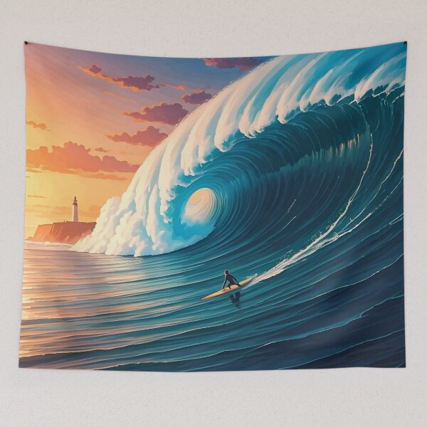 Item preview, Nazaré’s Giant Waves: Sunset Ocean Fury designed and sold by LSVart.