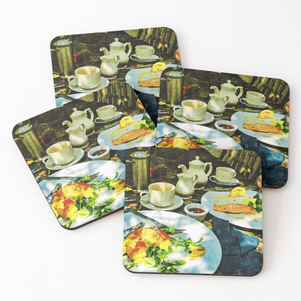 Item preview, Cozy outdoor brunch setting with delicious food spread designed and sold by GestaltImagery.