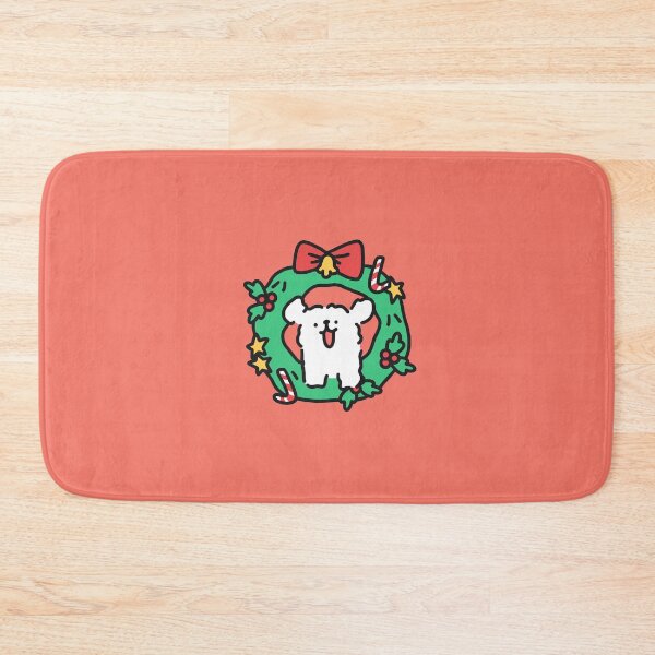 Item preview, Cute Line Puppies Couple - Maltese & Golden Retriever - Christmas Wreath designed and sold by sleepycharis.