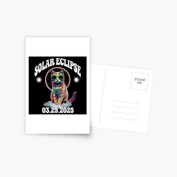 Item preview, Solar Eclipse Cat Wearing Eclipse Glasses - Solar Eclipse 03-29-2025 designed and sold by holly-renee.