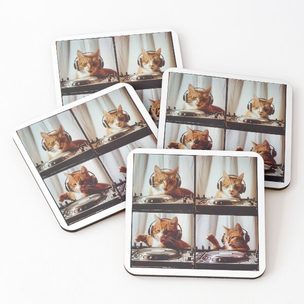 Item preview, Funny Cat Scratching DJ Set designed and sold by RockFireMerch.