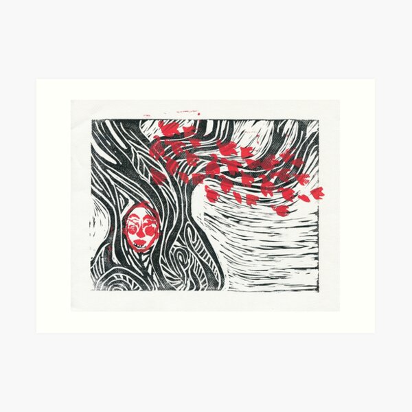 Wisdom of Trees - Visage on White Art Print