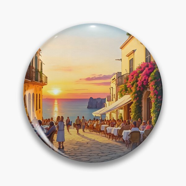 Item preview, Piazzetta in Capri: Sunset Elegance designed and sold by LSVart.