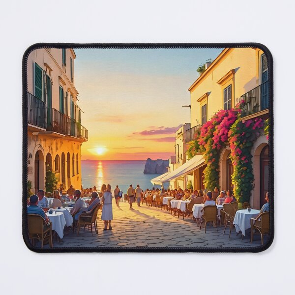 Item preview, Piazzetta in Capri: Sunset Elegance designed and sold by LSVart.