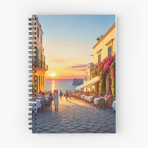 Item preview, Piazzetta in Capri: Sunset Elegance designed and sold by LSVart.