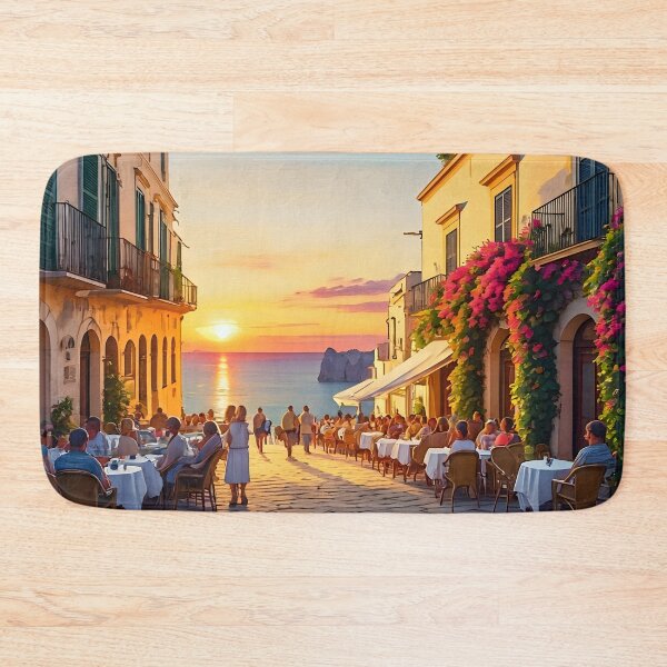 Item preview, Piazzetta in Capri: Sunset Elegance designed and sold by LSVart.