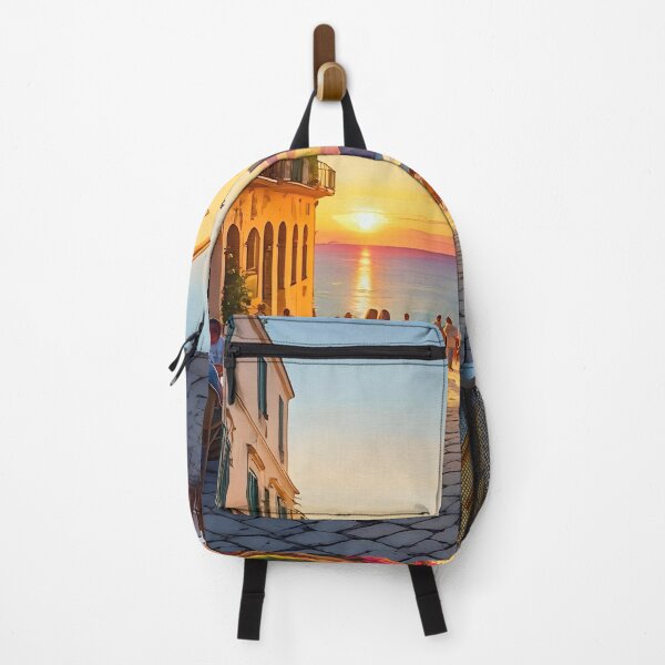 Item preview, Piazzetta in Capri: Sunset Elegance designed and sold by LSVart.