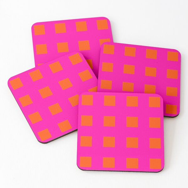 Item preview, Hot Pink and Orange Square Check Pattern designed and sold by OneThreeSix.