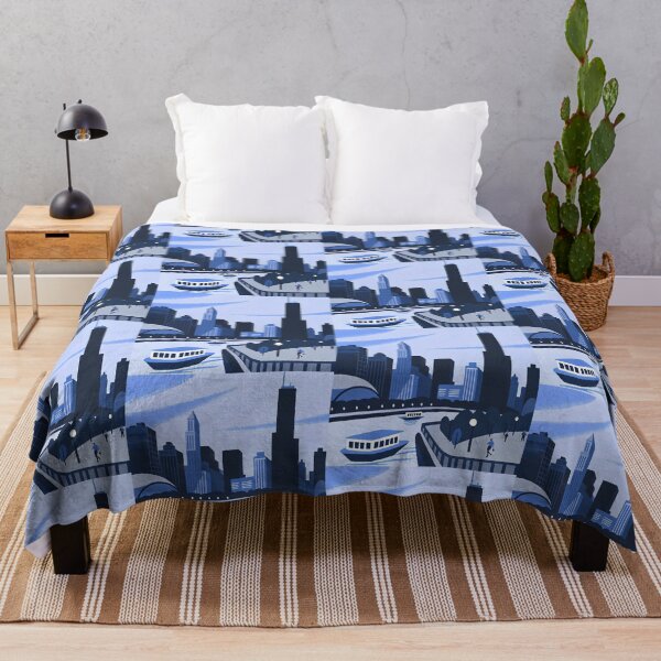 Item preview, Blue Cityscapes Urban Adventures Colorful Design Art Illustration designed and sold by ART ATTACK ZONE.