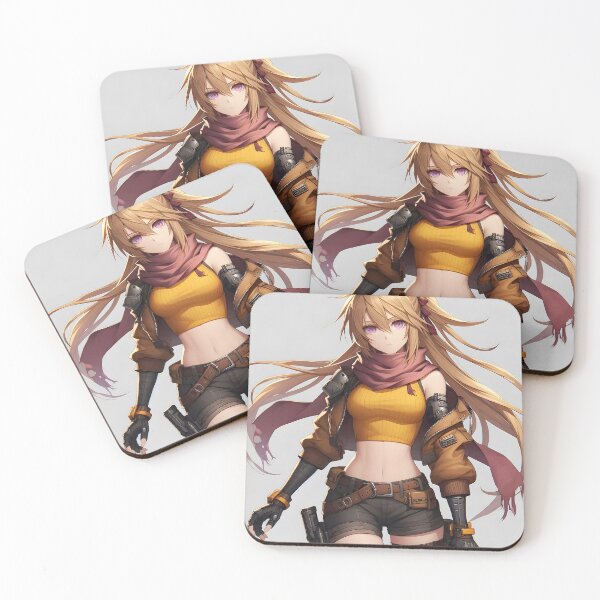Item preview, Blonde Anime Girl with Cybernetic Arms - Futuristic Character Design designed and sold by PandaTShirtShop.